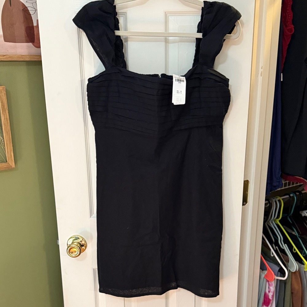 Abercrombie & Fitch Black Mini Dress with Ruffle Straps